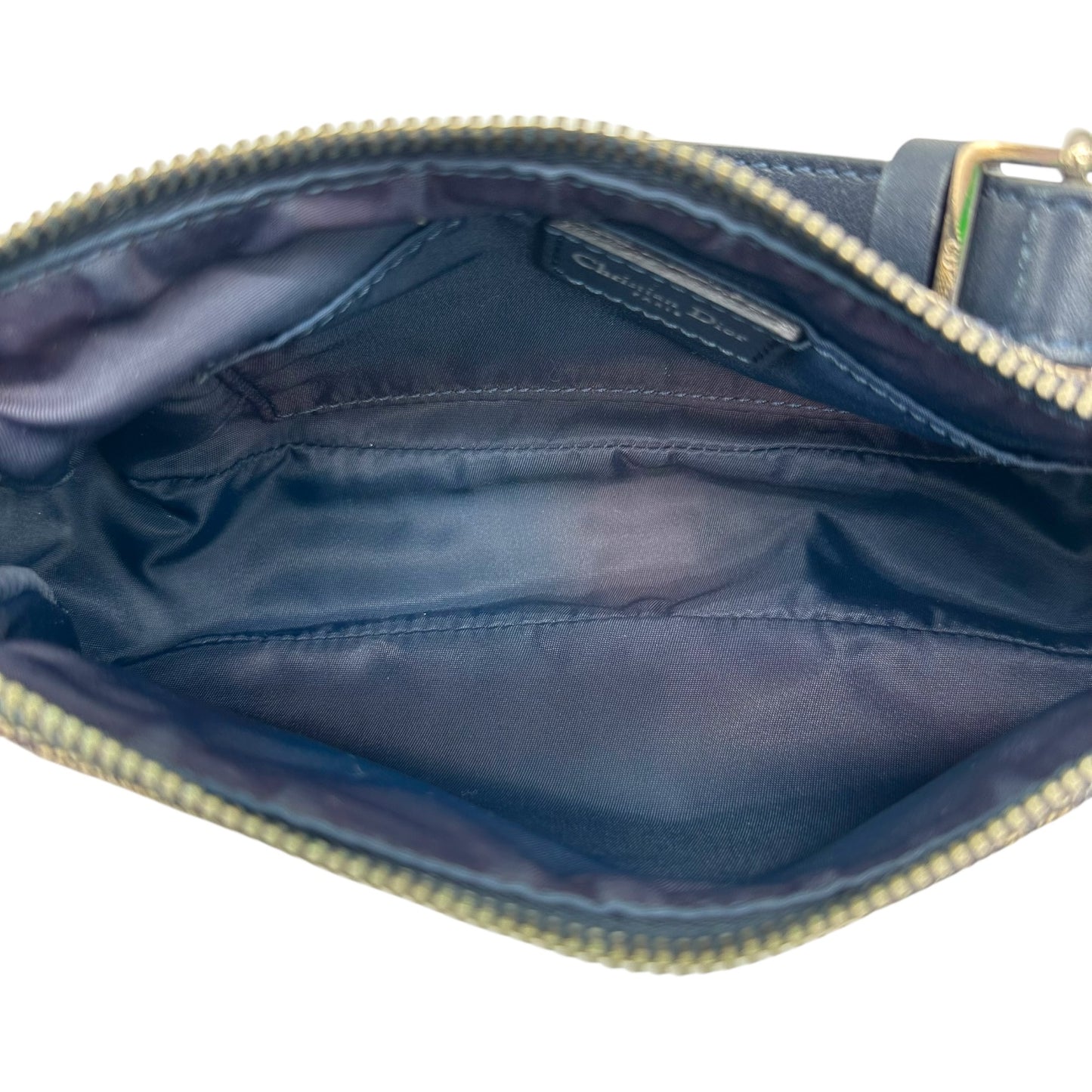Christian Dior Navy Blue Trotter Monogram Logo Hardware Pochette Bag