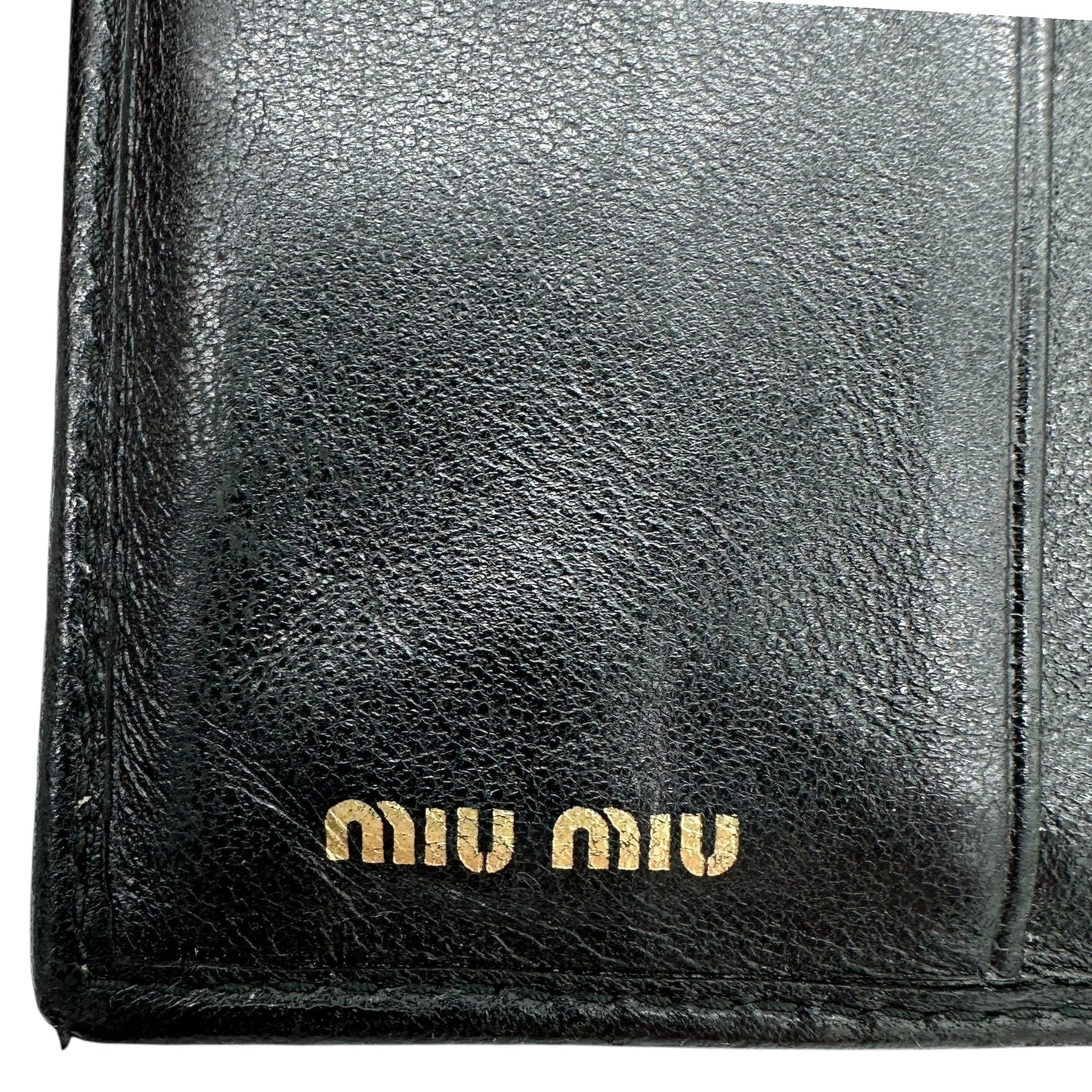 Miu Miu Black Quilted Tri-Fold Wallet