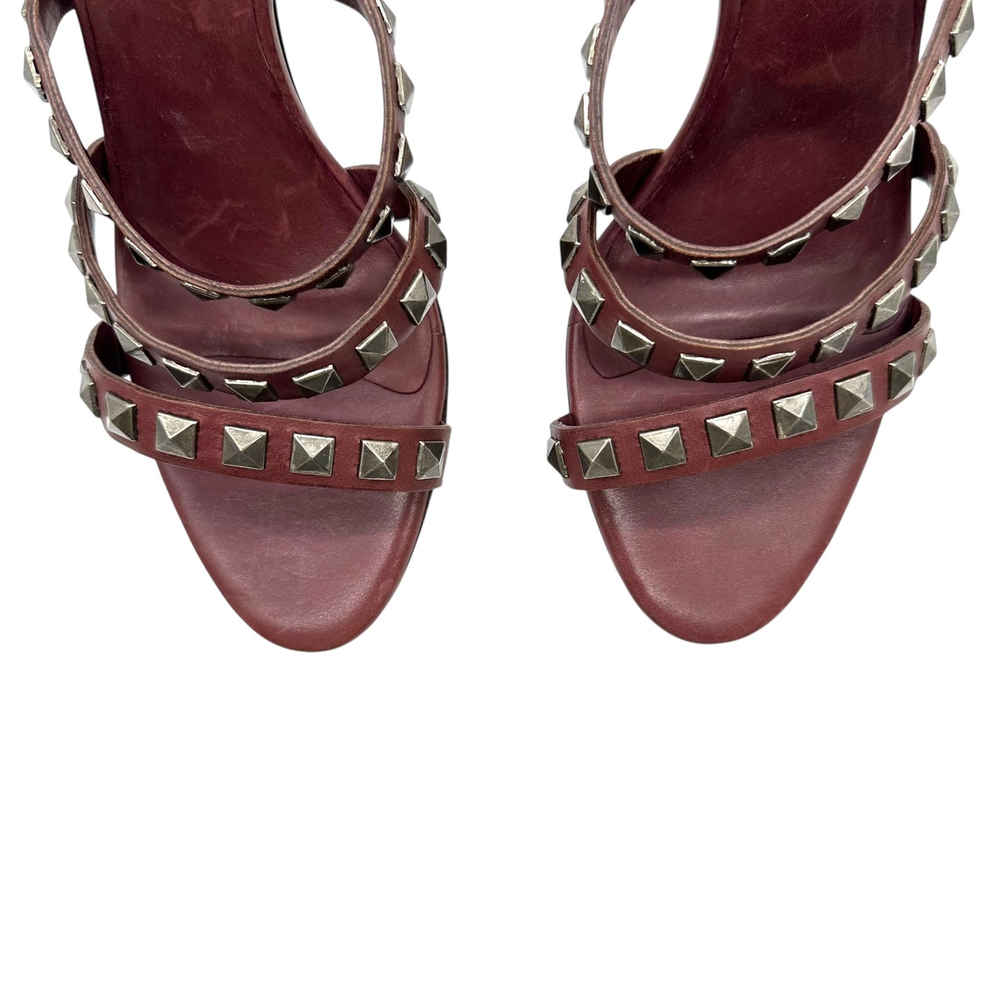 Manolo Blahnik Brown Leather Studded Mule Heels - Outfit Repeater
