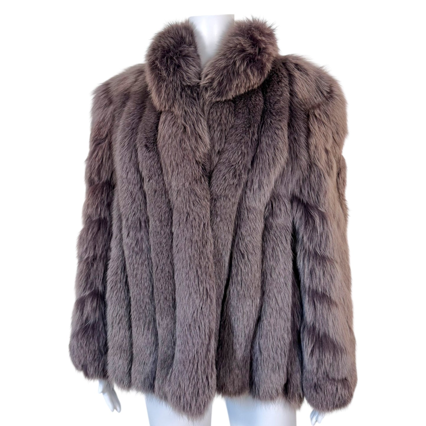 Vintage Saga Fox Purple Dyed Blue Fox Fur Coat