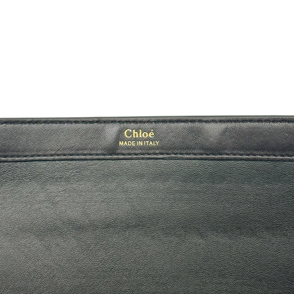 Chloe Black Leather Stone Embellished Clutch Bag