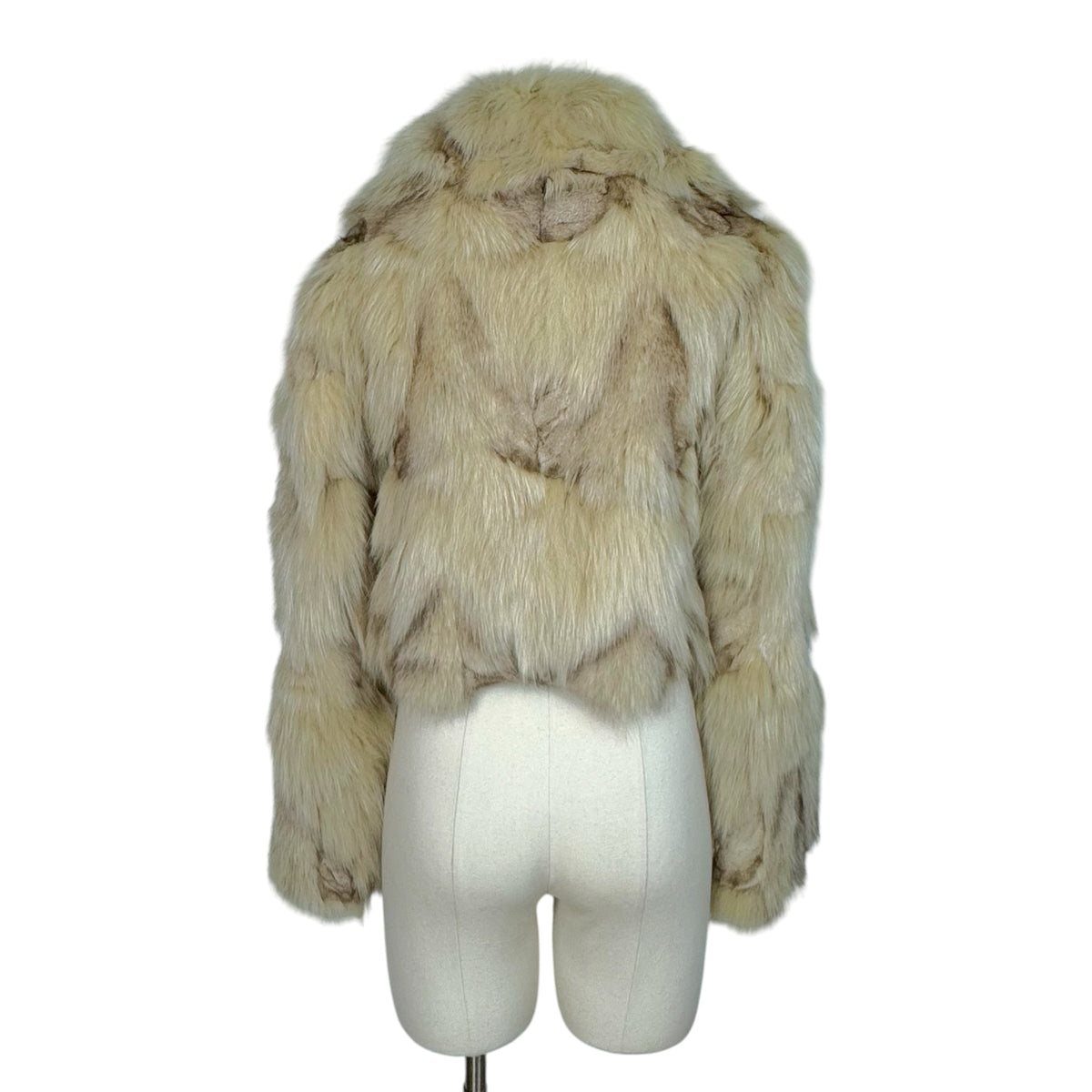 Vintage Biplane Cropped Ivory Fox Fur Coat