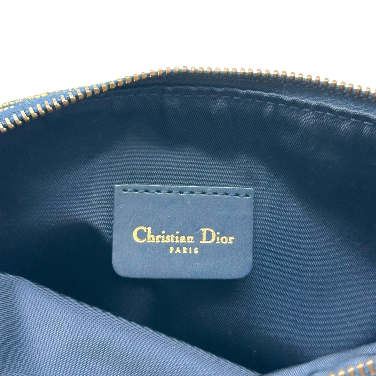 Christian Dior Mini Saddle Bag Navy Blue Trotter Monogram