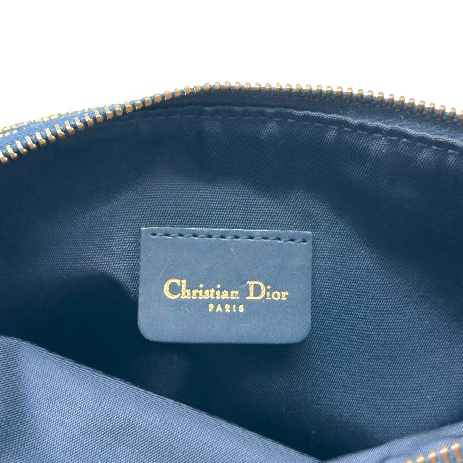 Christian Dior Mini Saddle Bag Navy Blue Trotter Monogram