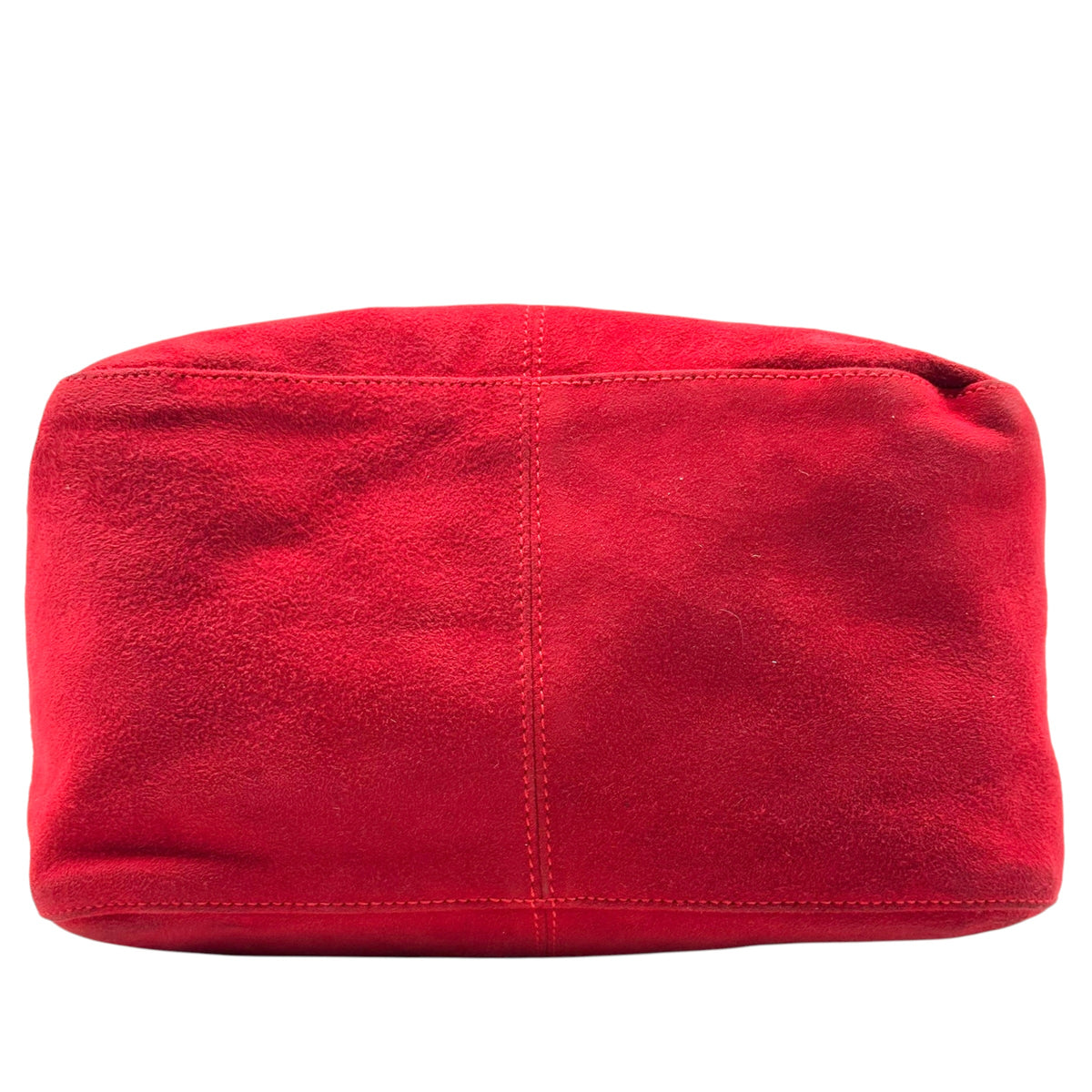Fendi Red Suede Fold-Over Baguette Bag