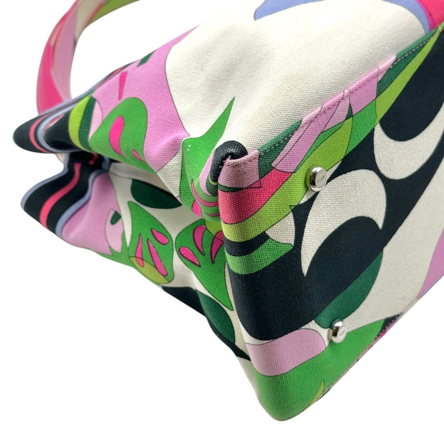 Emilio Pucci Multicolor Printed Canvas Tote Bag
