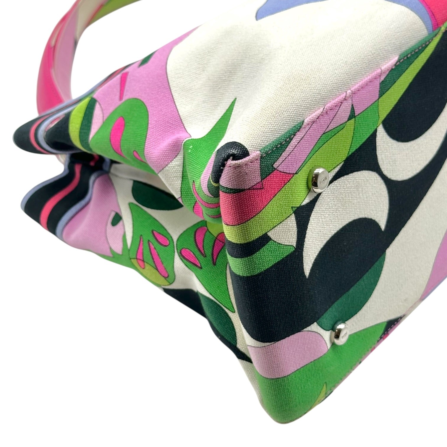 Emilio Pucci Multicolor Printed Canvas Tote Bag