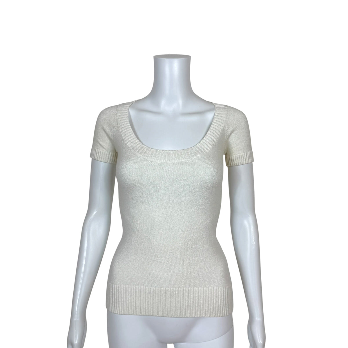 Dolce & Gabbana White Knit T-Shirt