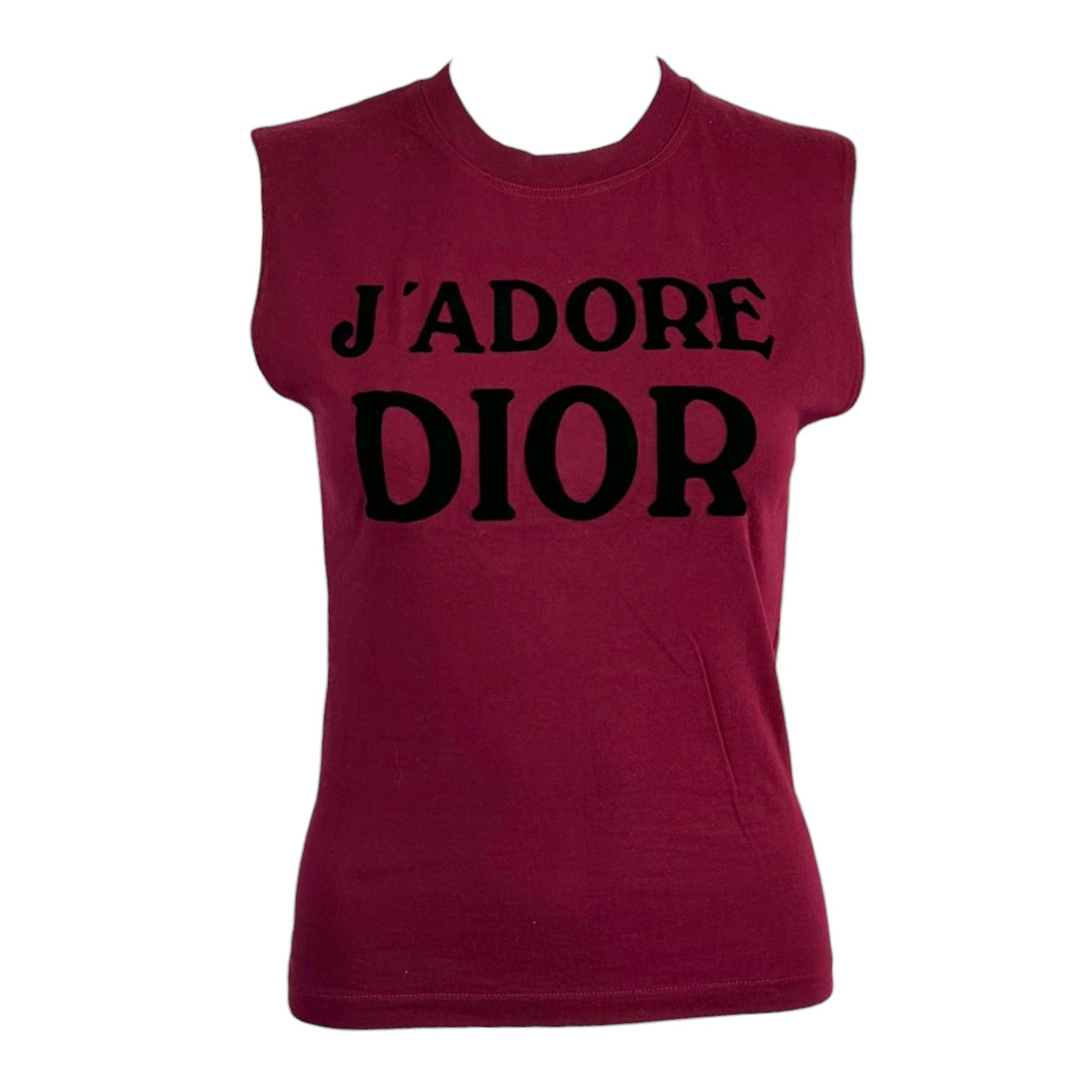 Christian Dior F/W 2001 Burgundy & Black J'Adore Dior Tank Top