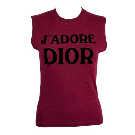 Christian Dior F/W 2001 Burgundy & Black J'Adore Dior Tank Top