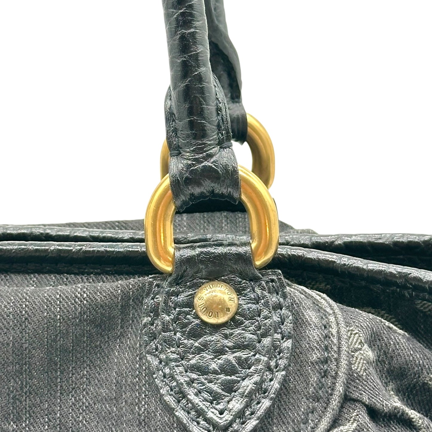 Louis Vuitton Black Denim Monogram Handbag