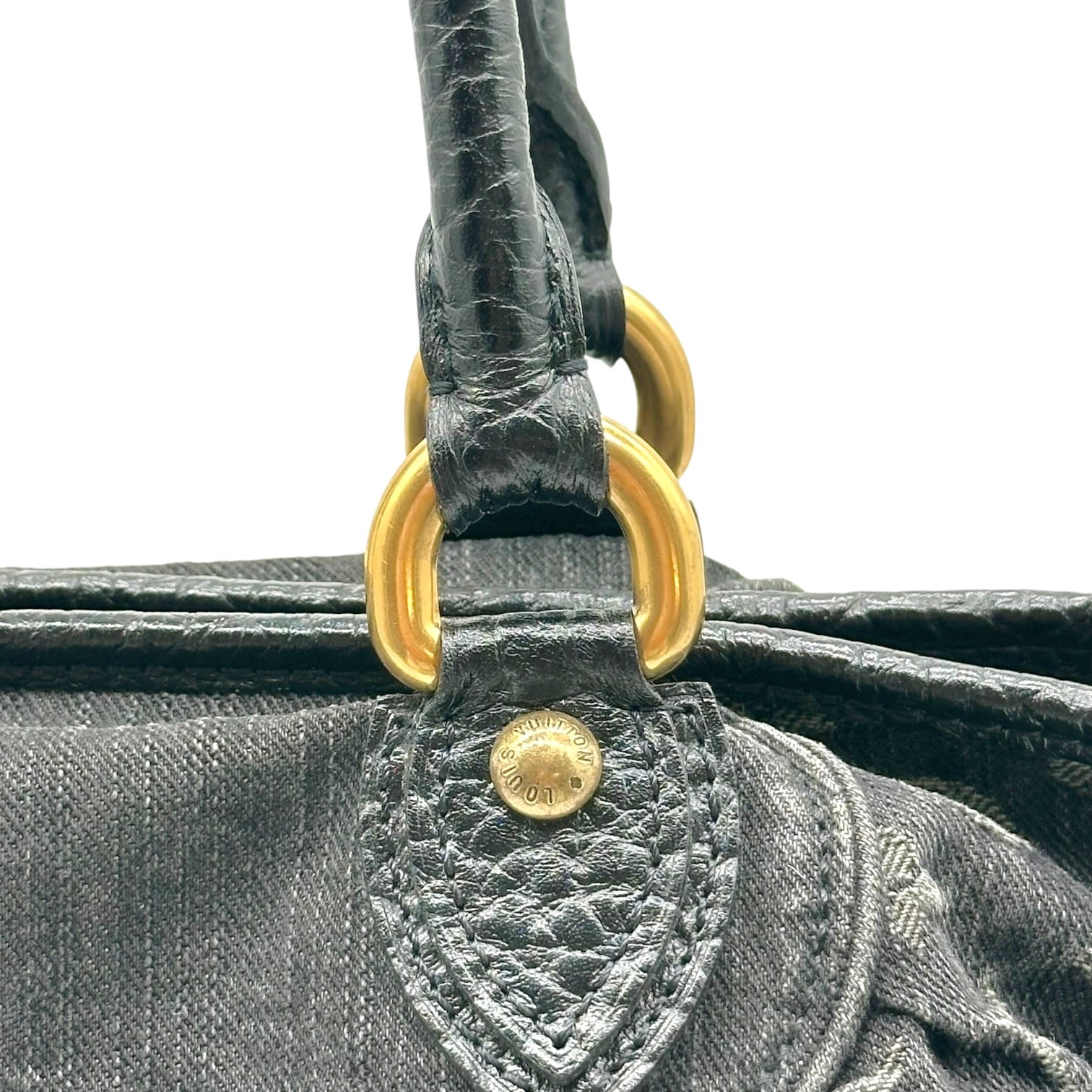 Louis Vuitton Black Denim Monogram Handbag