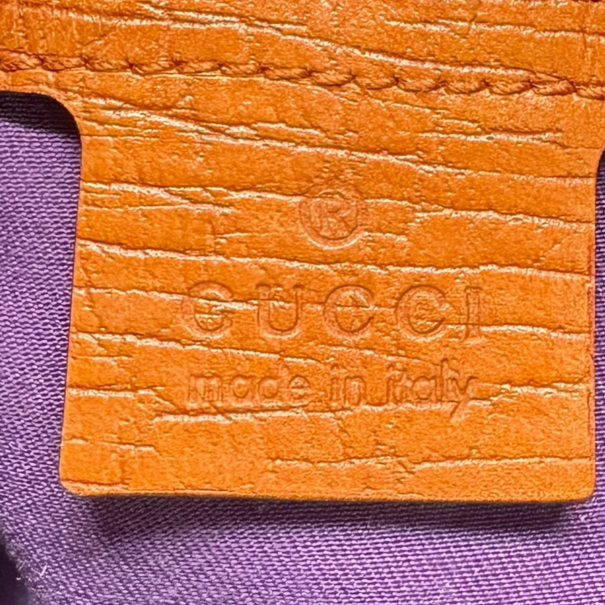 Gucci Hobo Bag Tan Monogram Orange Purple Horsebit