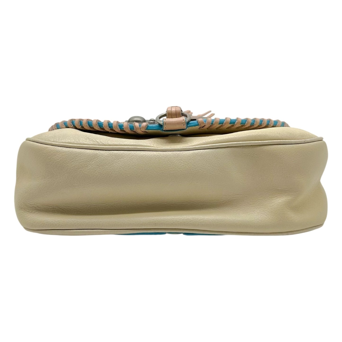 Loewe Shoulder Bag Ivory Pink Blue Whipstitch Trim