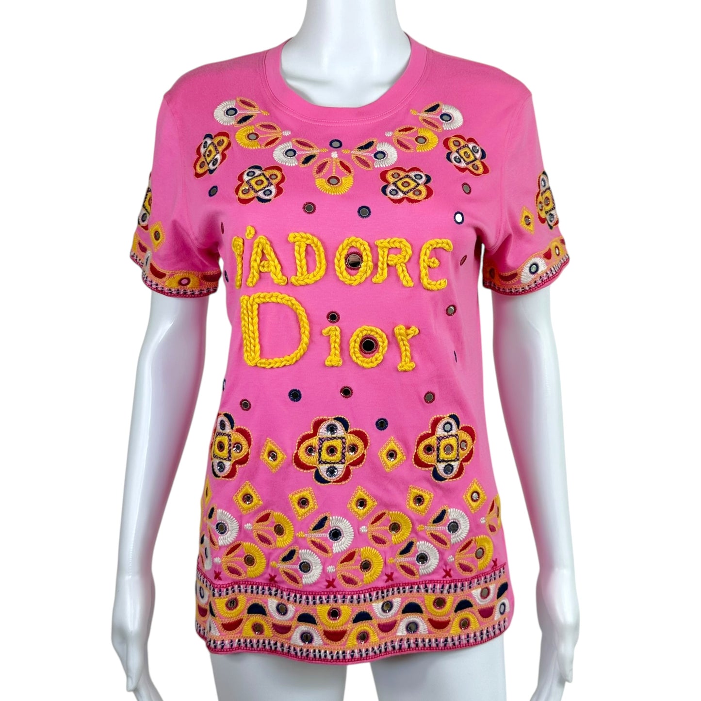 Christian Dior Pink J'Adore T-Shirt with Embroidery