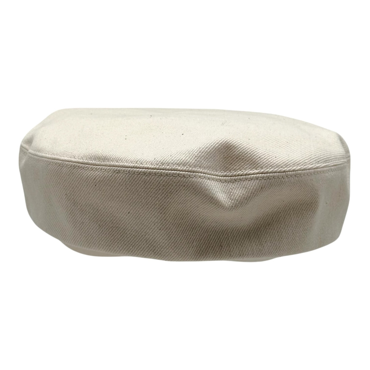 Hermes Denim Leather Newsboy Cap Hat Ivory
