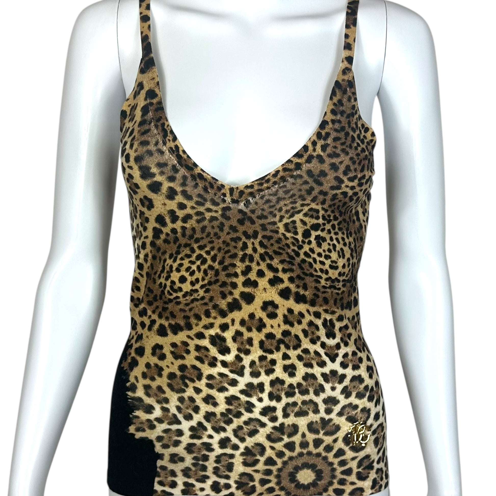 Roberto Cavalli 2006 Leopard Print Knit Tank Top - Outfit Repeater
