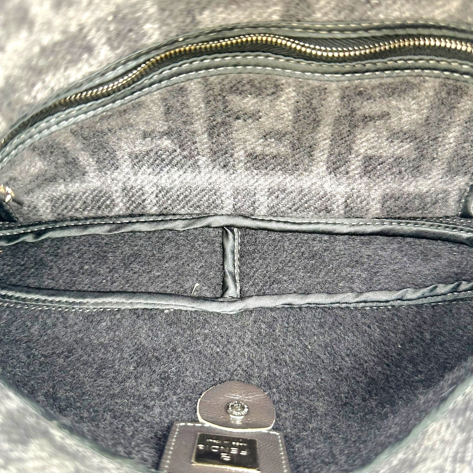Fendi Baguette Bag Gray Zucca Cashmere Knit