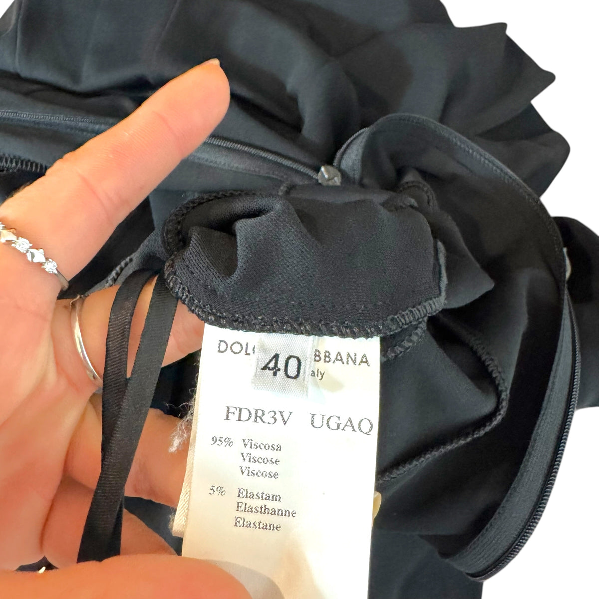 Dolce & Gabbana Black Flowy Hem Midi Dress