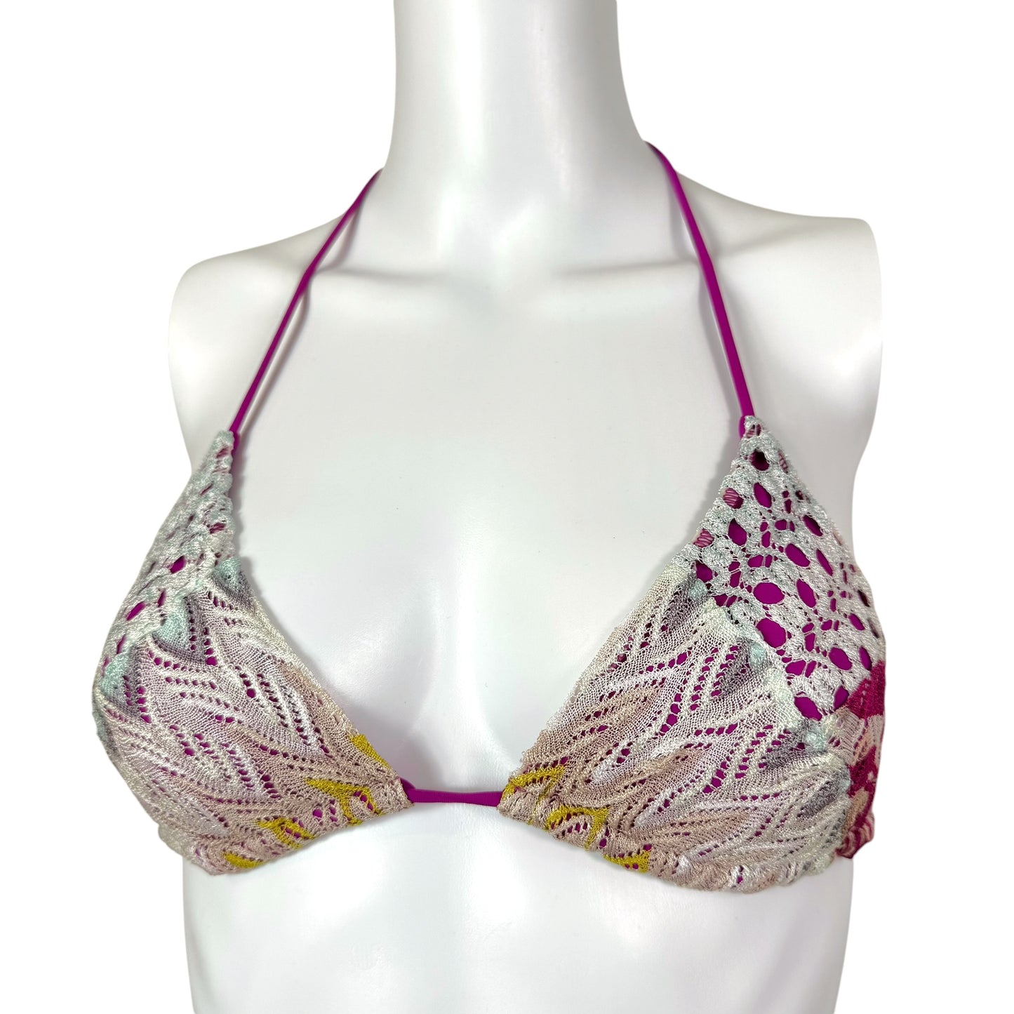 Missoni Mare Multicolor Knit Bikini Set Purple Size M