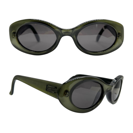 Gucci Green Iridescent & Black Oval Sunglasses 2438/S