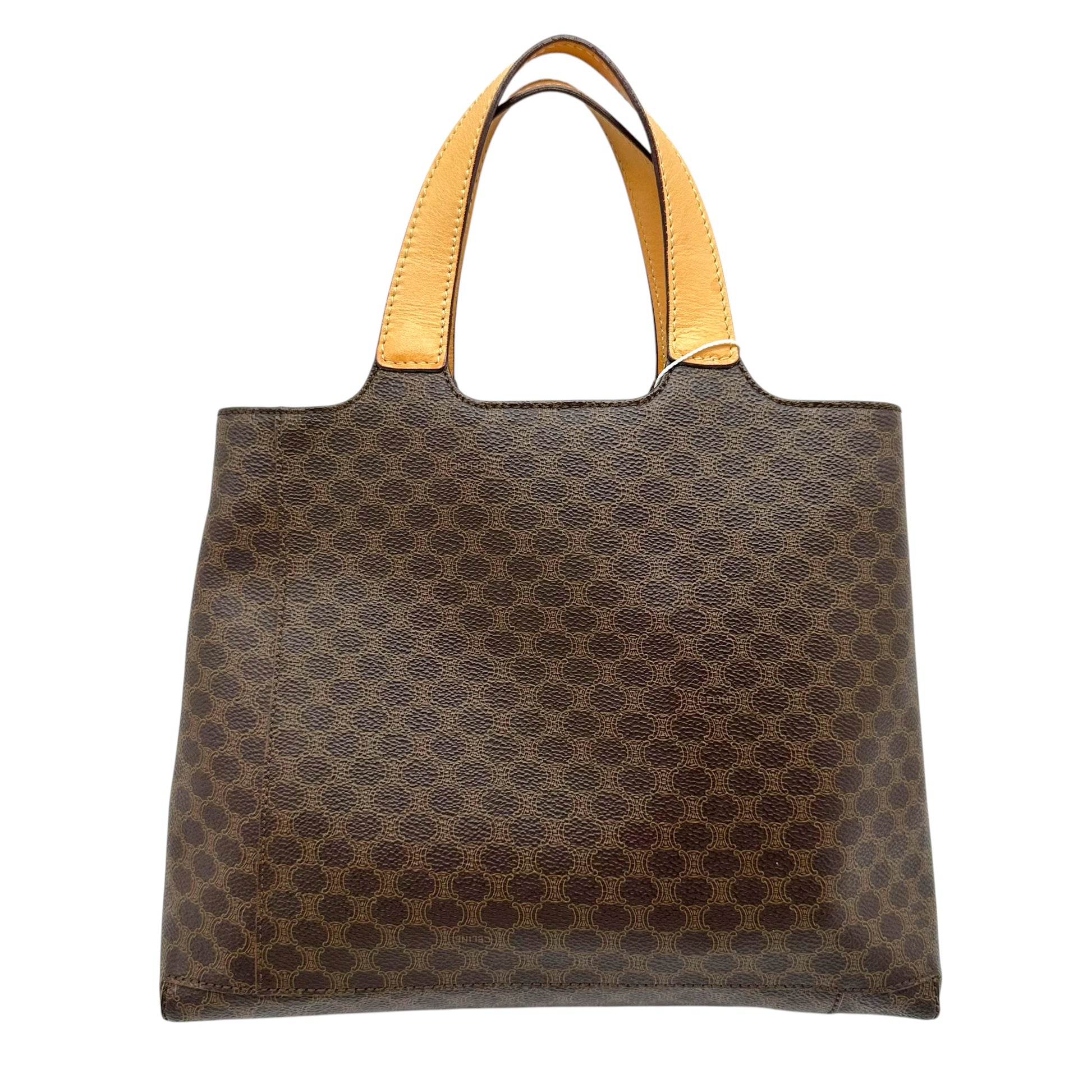 Celine Brown Triomphe Monogram Tote Handbag