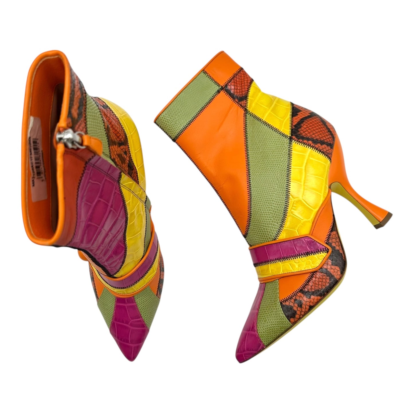 Moschino Multicolor Patchwork Leather Ankle Boots - Outfit Repeater