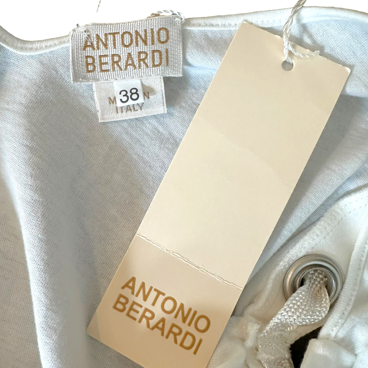 Antonio Berardi White Eyelet Embellished Low-Back Tank NEW