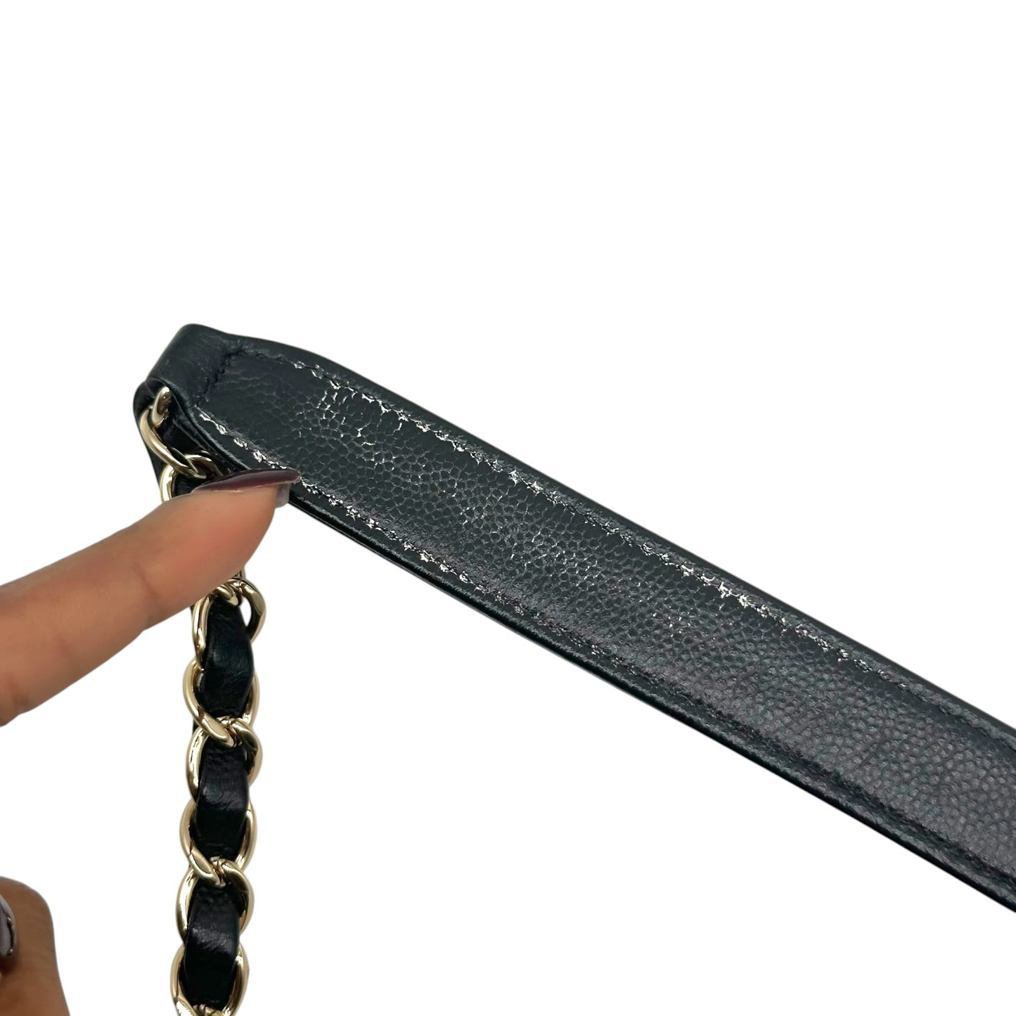 Chanel Black Caviar Bucket Bag Crossbody with Studded Logo