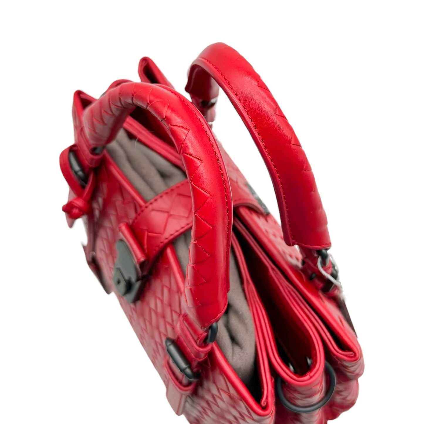 Bottega Veneta Red Intrecciato Leather Baby Roma Bag