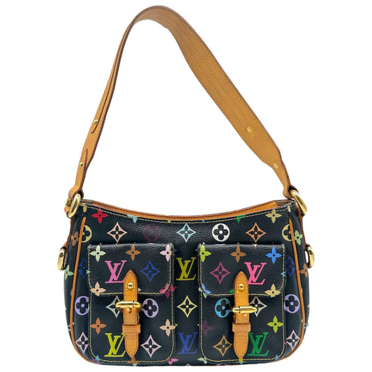 Louis Vuitton Shoulder Bag Black Multicolor Murakami Print