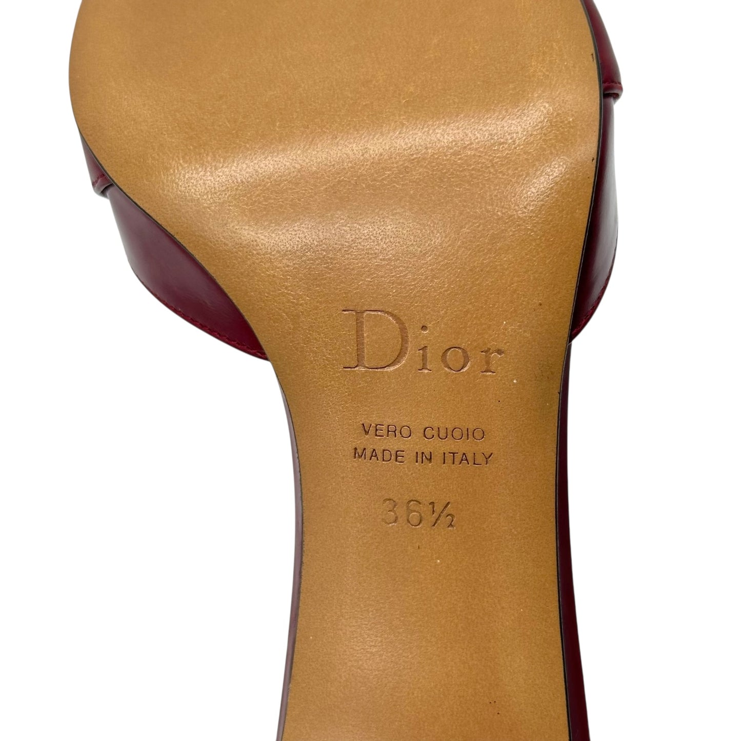 Christian Dior Burgundy Leather Street Chic Mule Heels NEW