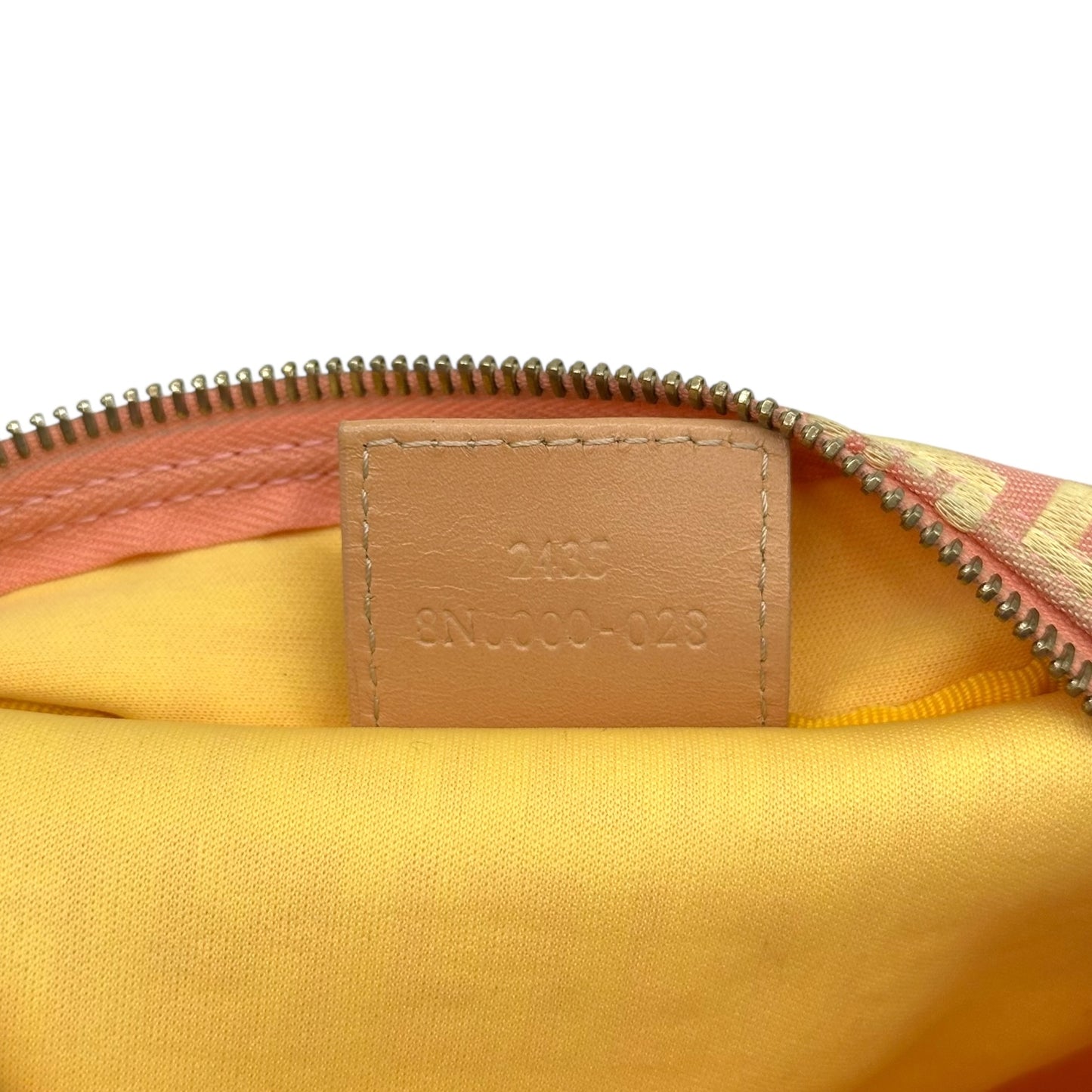 Fendi Pink & Yellow Zucchino Monogram Pochette Bag