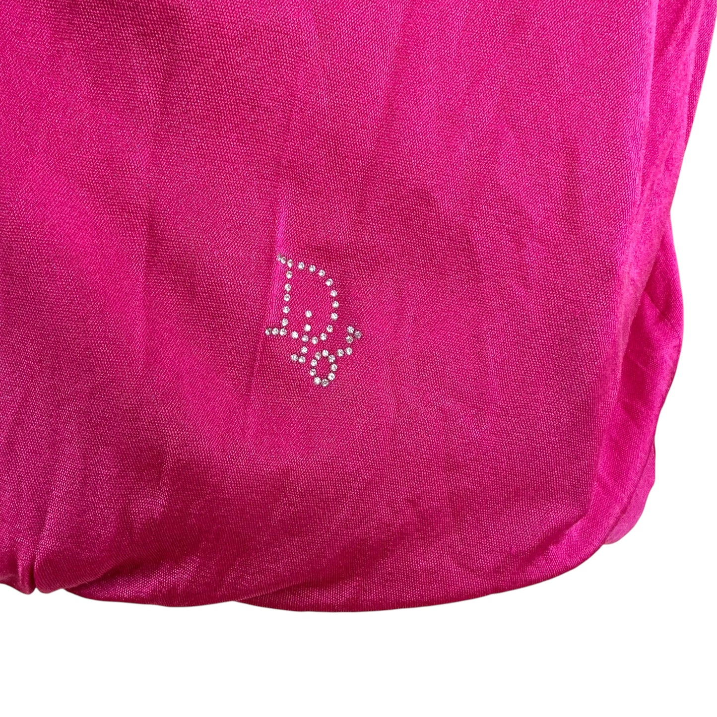 Christian Dior Rhinestone Logo Hot Pink Cowl Neck Blouse & Cami Set