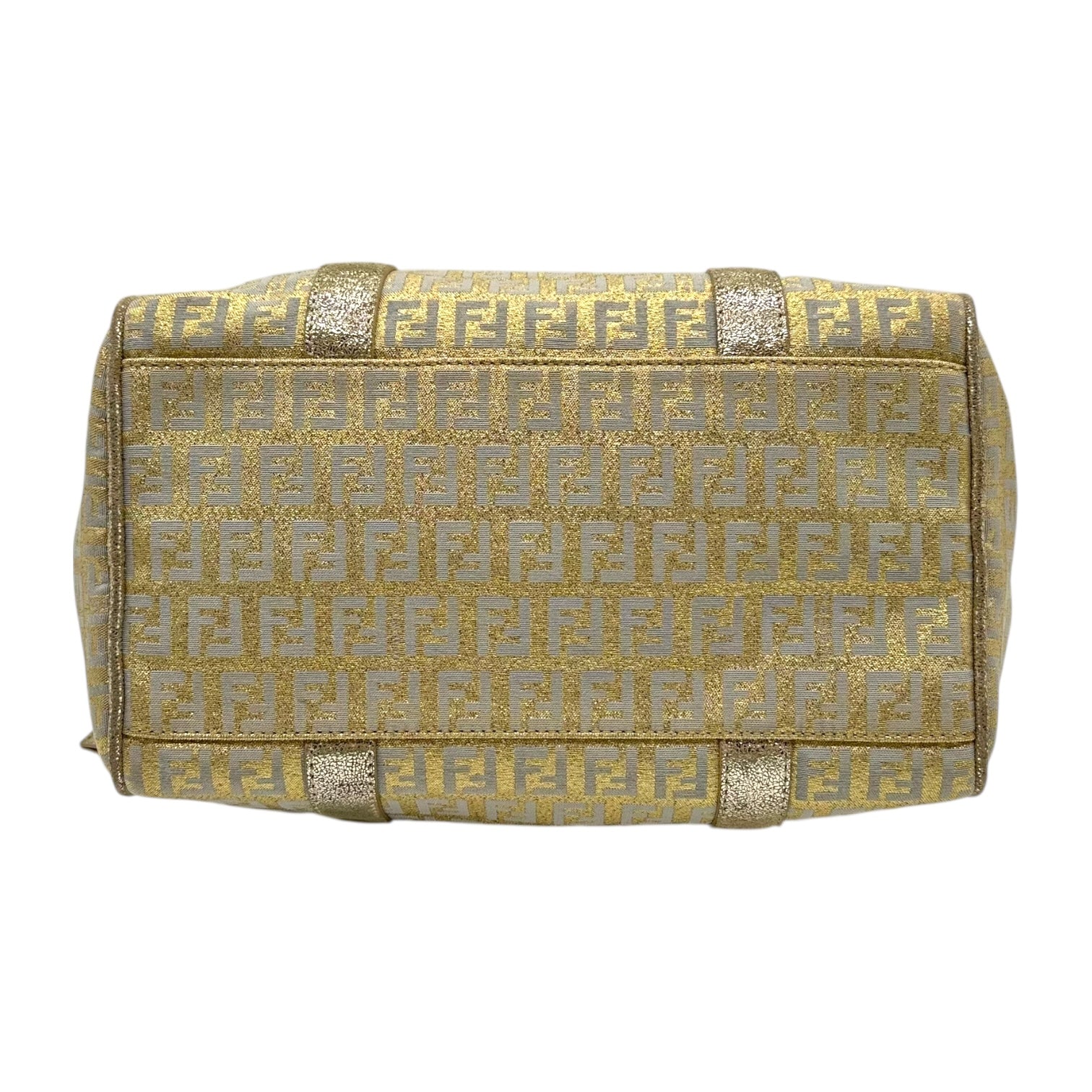 Fendi Gold & Silver Metallic Zucchino Small Bowler Bag - Outfit Repeater