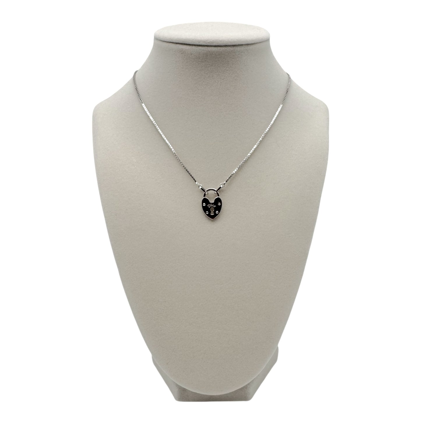 Christian Dior Silver Lock Charm Necklace