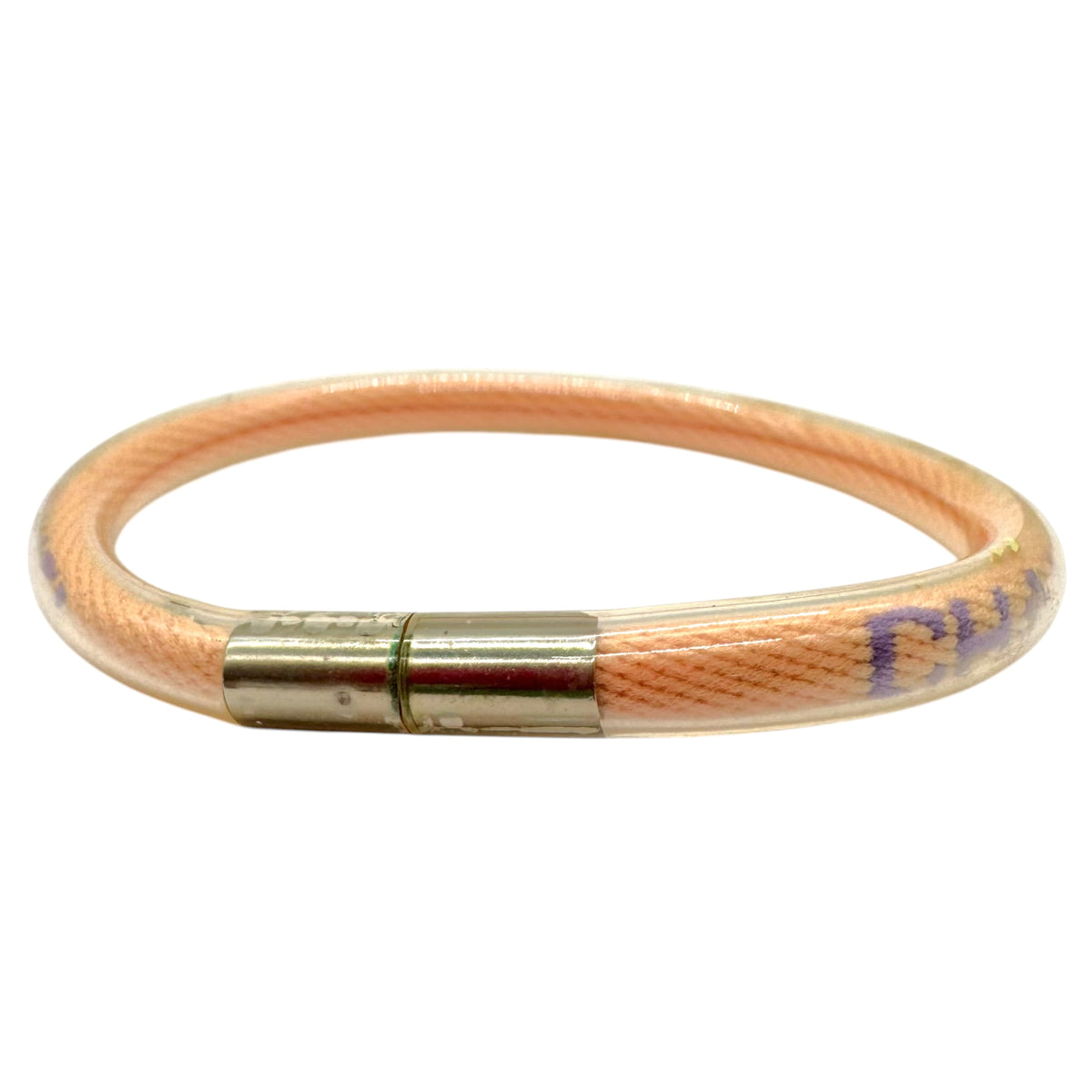 Chanel Cord Bracelet Light Pink Purple Rubber Coated