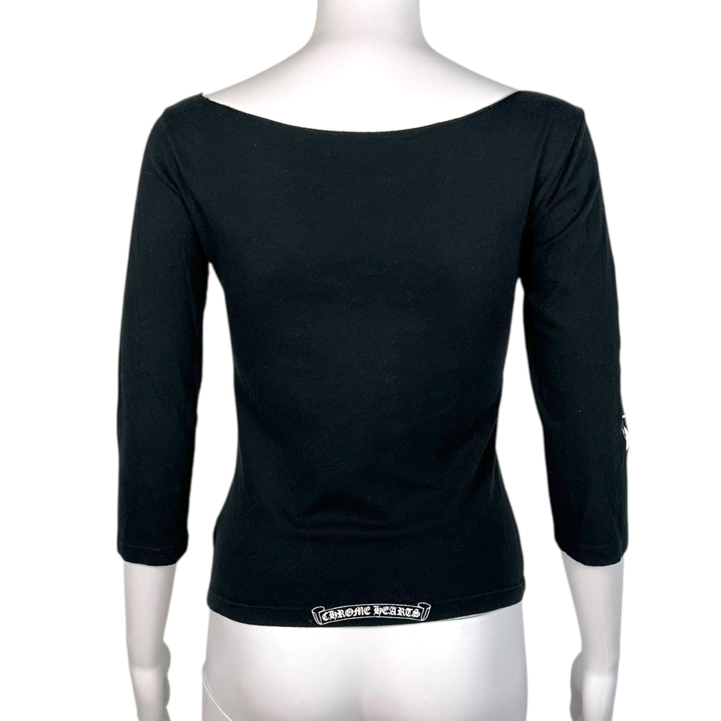 Chrome Hearts Vintage 3/4 Sleeve Logo & Dagger Graphic T-Shirt