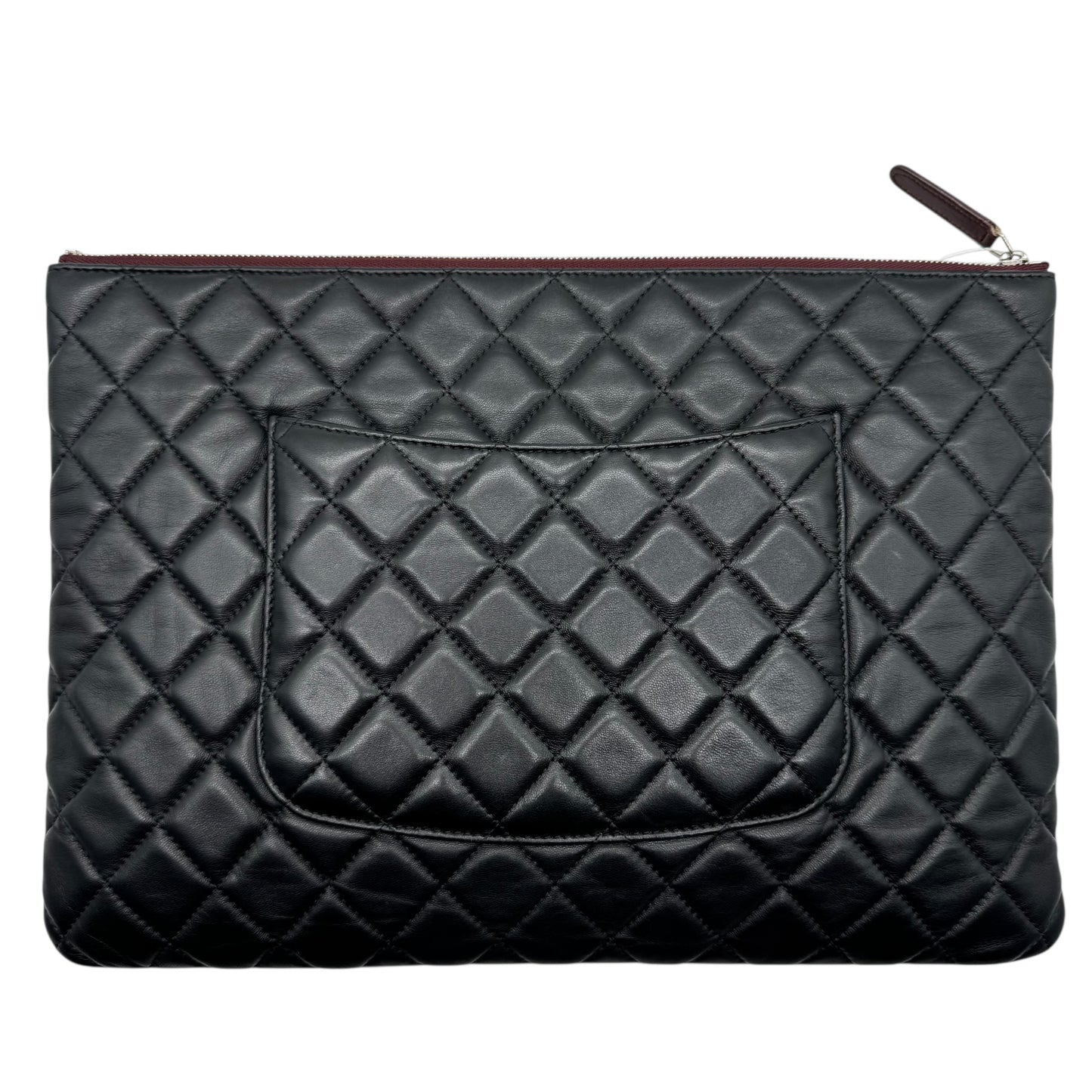 Chanel Matelasse Black Lambskin Quilted Large O-Case Clutch Bag 2018 - Outfit Repeater