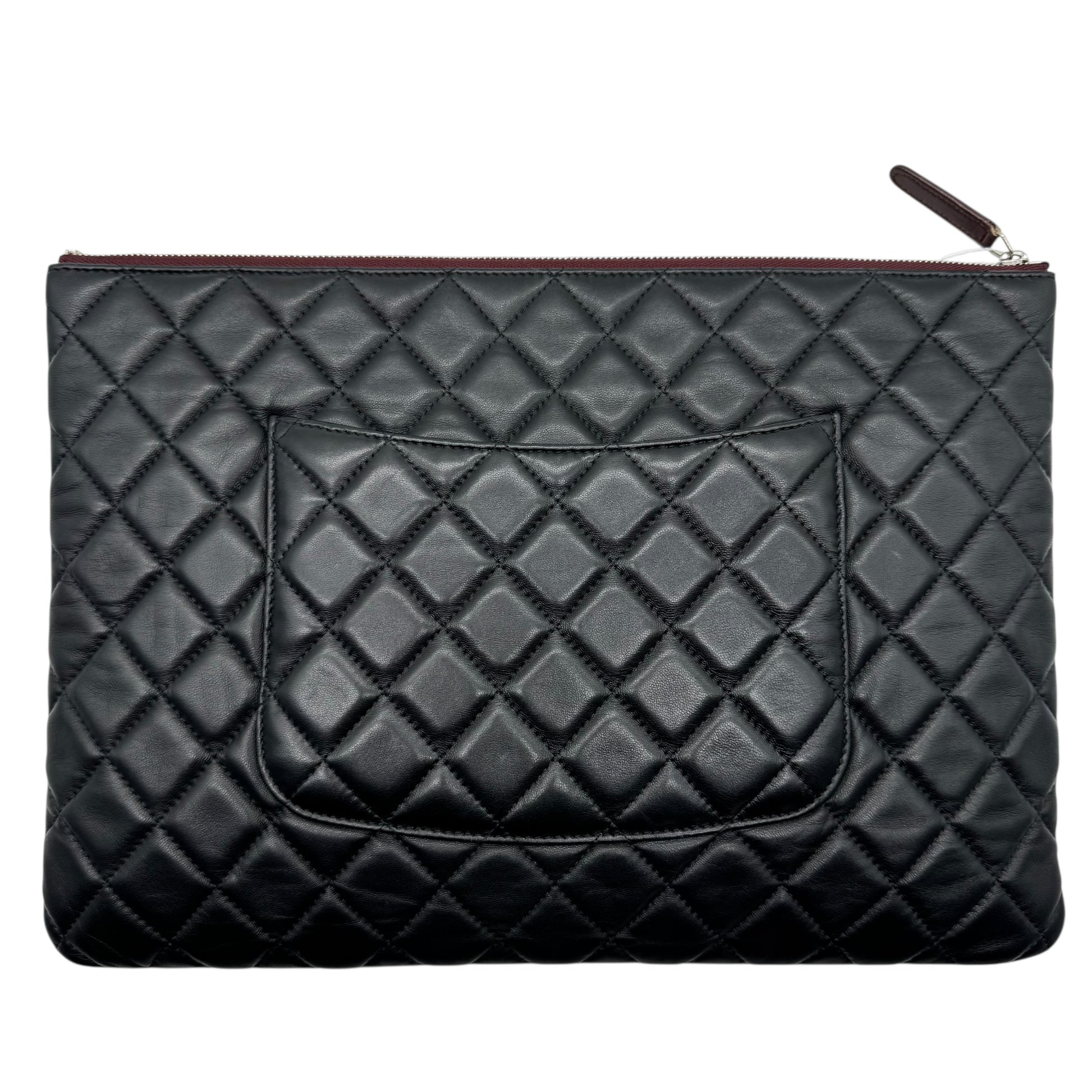 Chanel Matelasse Black Lambskin Quilted Large O-Case Clutch Bag 2018 - Outfit Repeater