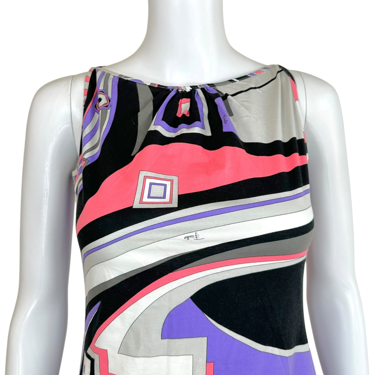 Emilio Pucci Printed Mini Dress Purple Pink Black