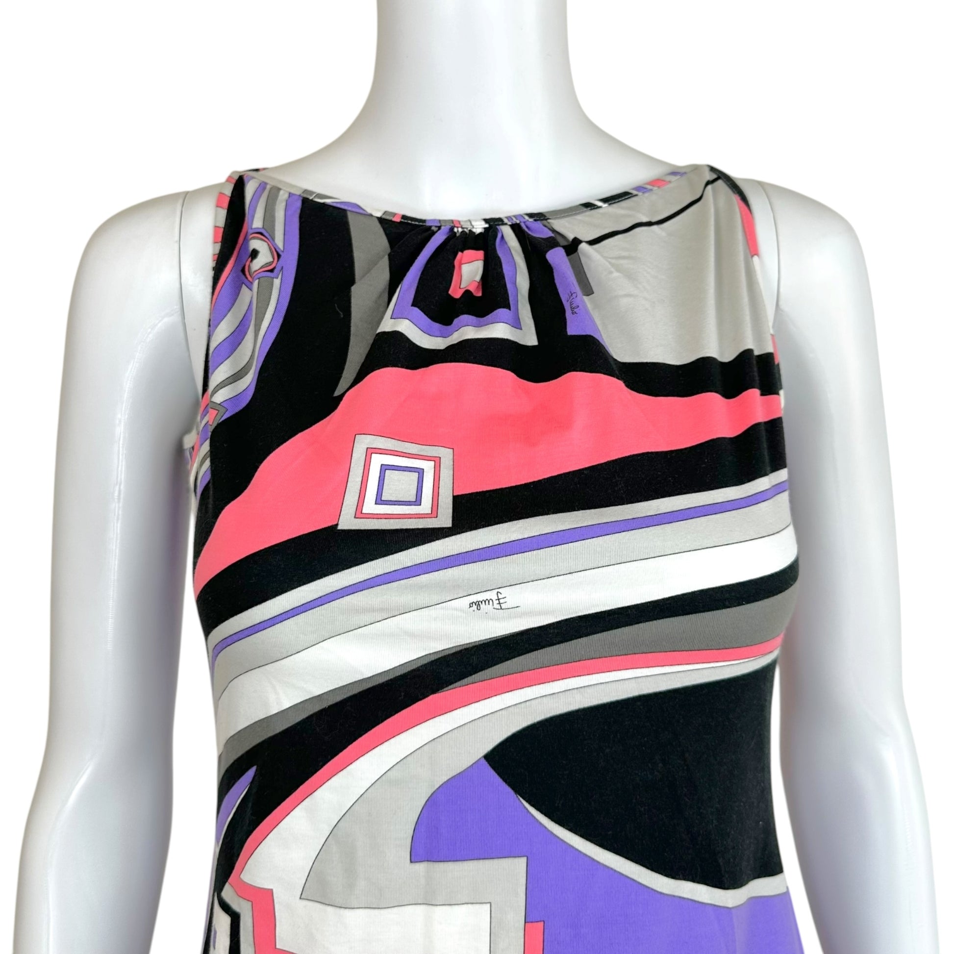 Emilio Pucci Printed Mini Dress Purple Pink Black
