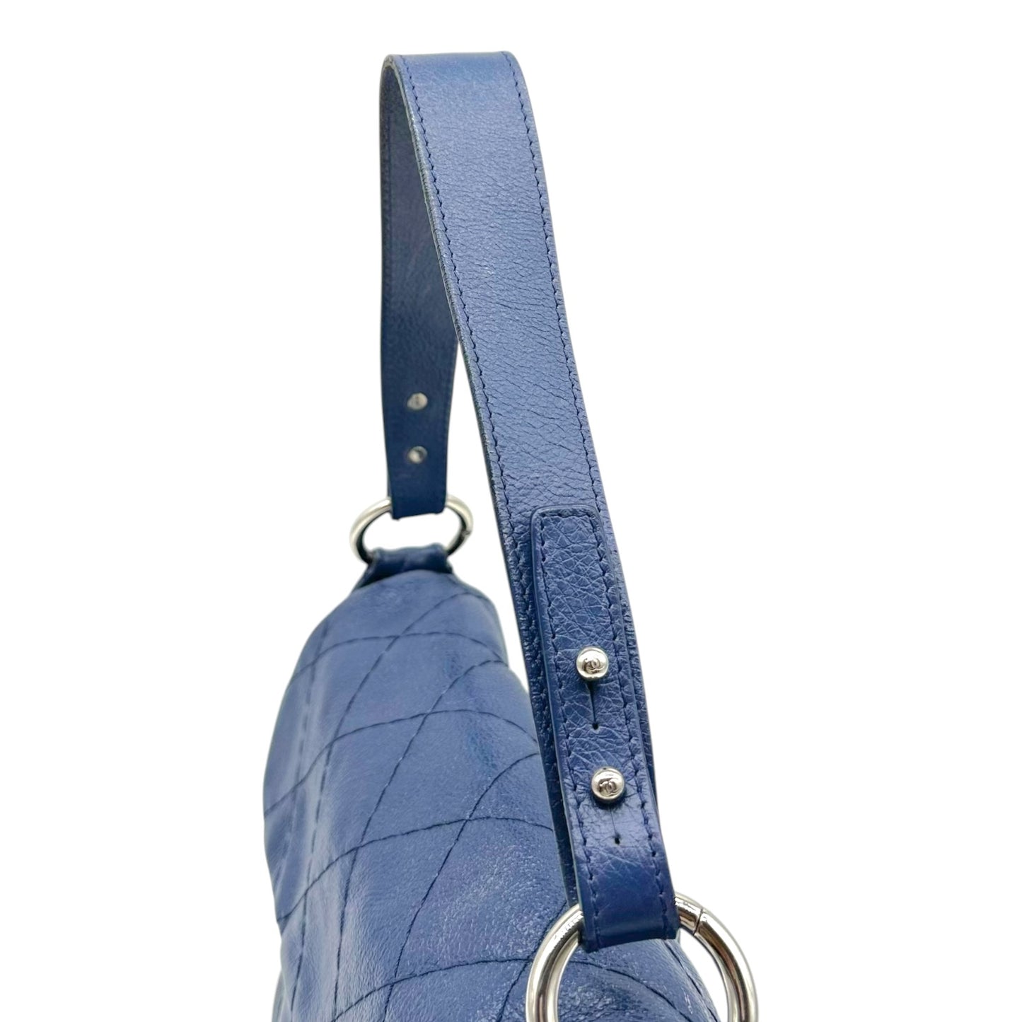 Chanel Blue Wild Stitch Matelasse Shoulder Flap Bag 2009-10