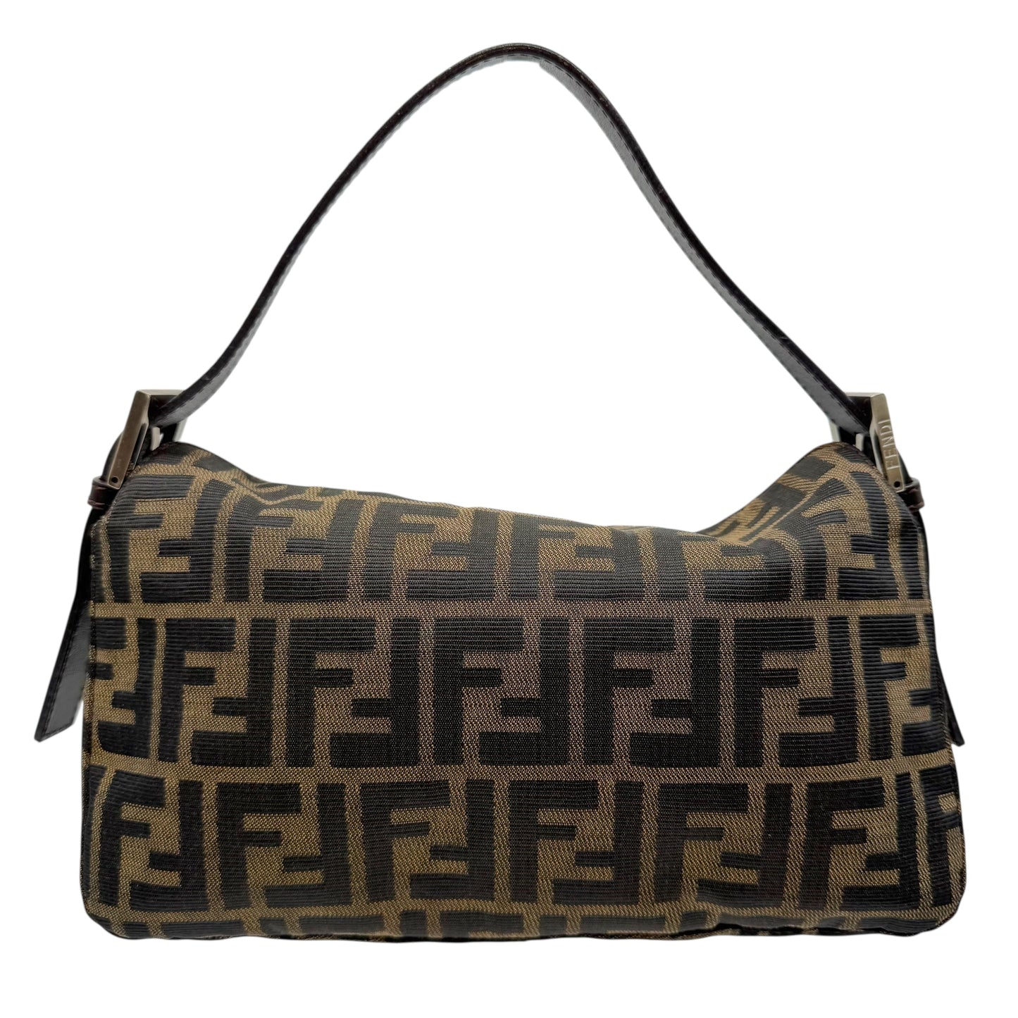 Fendi Brown Zucca Monogram Fold-Over Baguette Bag - Outfit Repeater