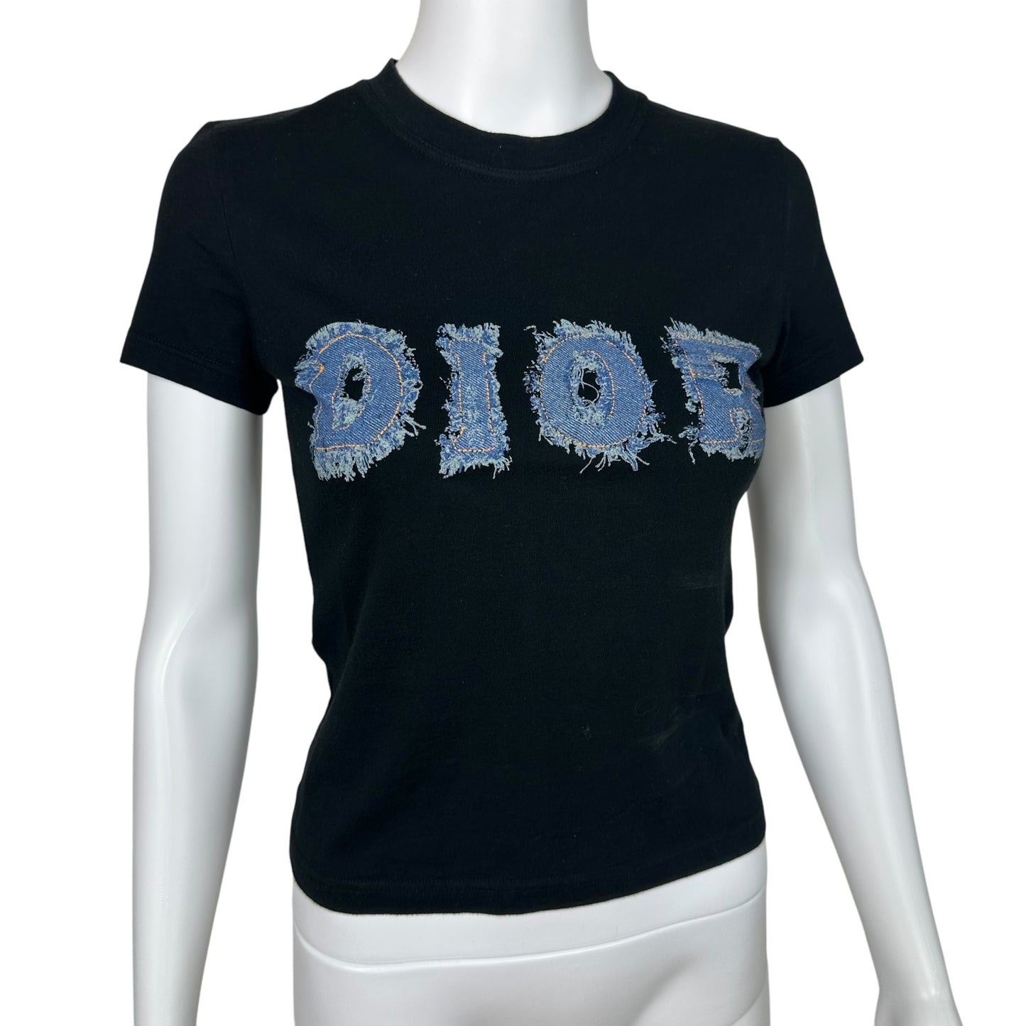 Christian Dior S/S 2003 Black Denim Logo T-Shirt - Outfit Repeater