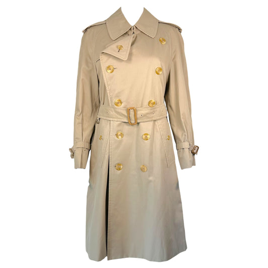 Burberry Vintage Tan Classic Mid-Length Trench Coat