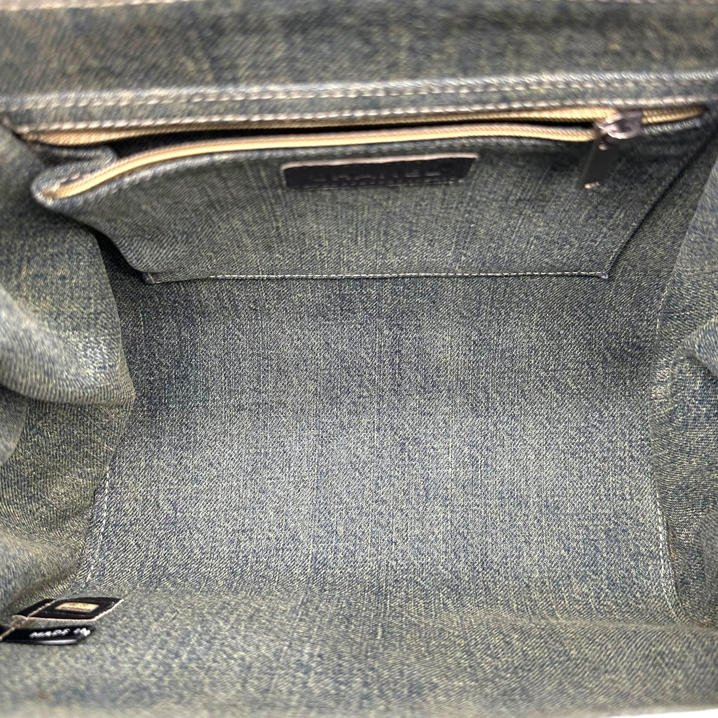 Chanel Denim & Leather Chocolate Bar Accordion Bag 2000-02