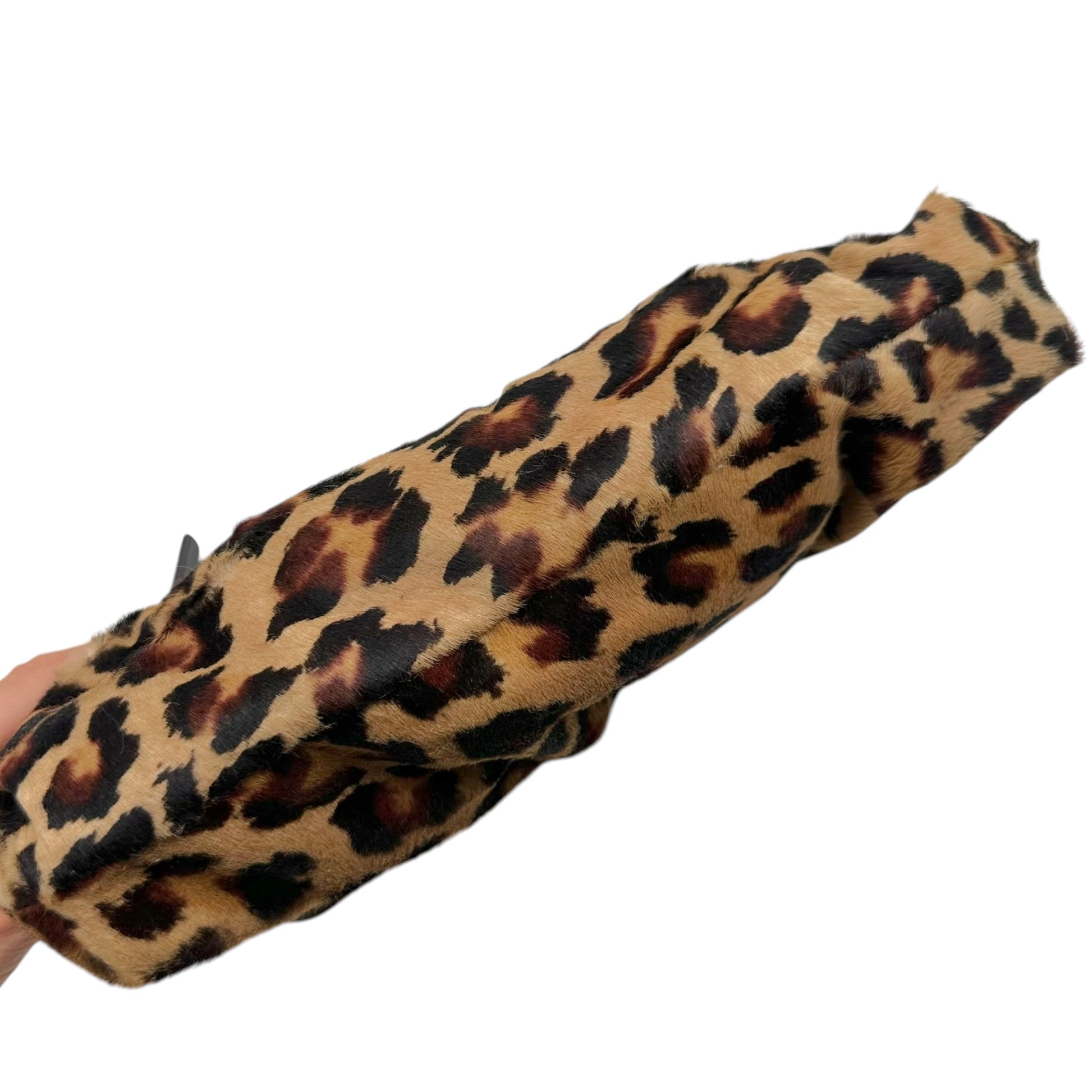 Fendi Leopard Print Ponyhair Shoulder Bag