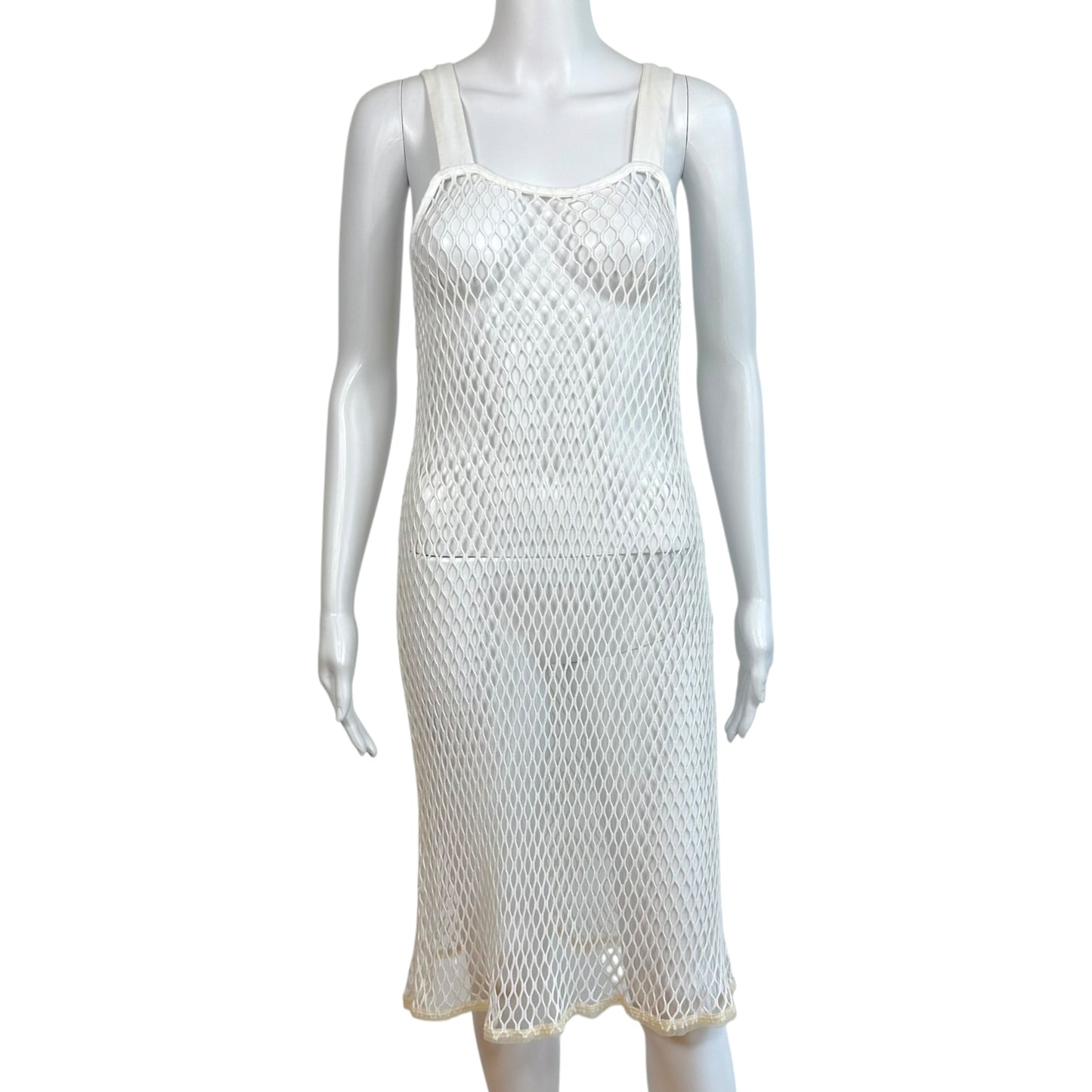Jean Paul Gaultier S/S 2001 White Fishnet Midi Dress