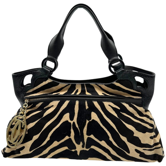 Cartier Zebra Print Ponyhair Marcello Shoulder Bag